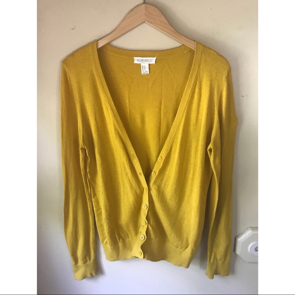 Forever 21 // Mustard Yellow Cardigan // Medium